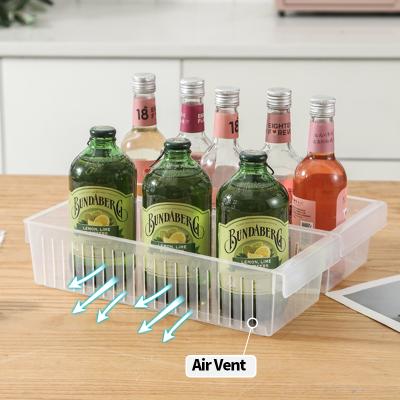 China Plastic Viable Home Storage Boxes Organizer Fridge Transparent Kitchen Food Storage Boxes for sale