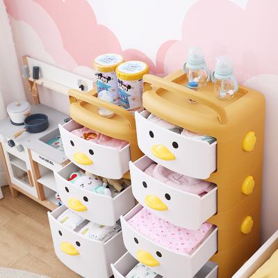 China Modern Plastic Drawers Cabinet Baby Cartoon Plastic Storage Cabinet For Toy for sale