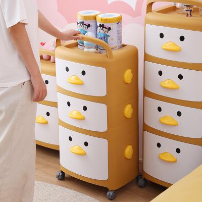 China New Modern Baby Bedroom Living Room Cartoon Appearance Plastic Multilayer Children Toy Storage Cabinet With Drawers for sale