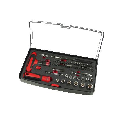 China Easy Carry Interchangeable 61 Pcs Plug Bit Set With T Bar Handle Impact Driver Bit Set for sale