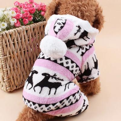 China Little Reindeer Cat Dog Hoodie Jumpsuit Animal Pajamas Keep Warm Christmas Winter Dog Clothes for sale