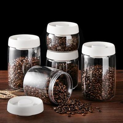 China Sustainable Vacuum Canister For Coffee And Food Airtight Sealed Storage Container Bottles Jars With Cover Plastic Vacuum Sealed Tank Storage for sale