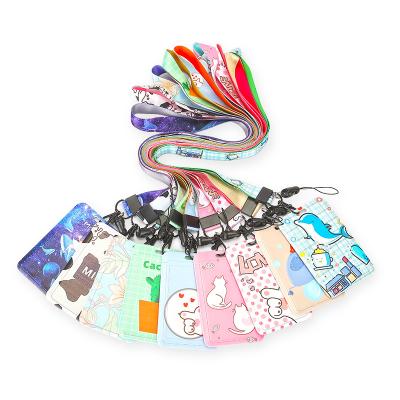 China Polyester ABS Plastic Personalize Neck Tie Hall Pass Staff Name Badge Employee Lanyard with ID Card Holder for sale