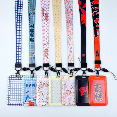 China Custom Logo Print Design Dye Sublimation Polyester Lanyards With ABS Badge Holder And Card for sale