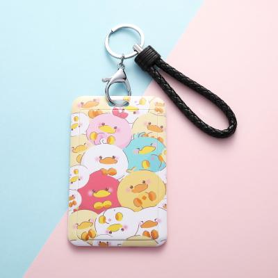 China Cute Gift One Touch Key Chain ID Card Holder With Key Chain Rings for sale