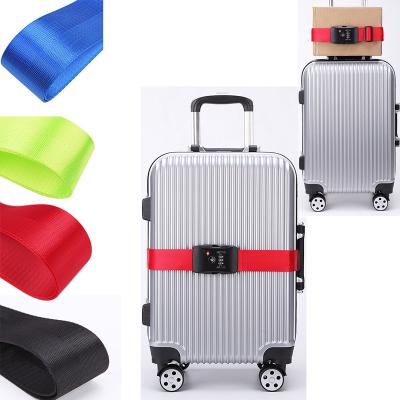 China Custom Luggage Logo TSA Lock Suitcase Bag Nylon Strap Personalized Luggage Belt for sale