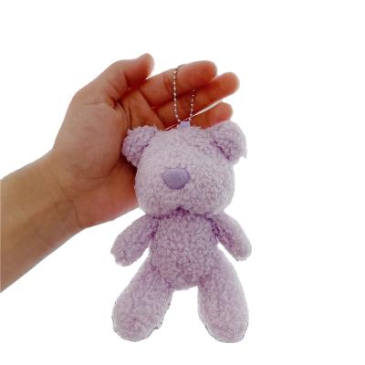 China Plush++ PP Cotton Cheap Price Bear Chain Cute Bear Pom Pom Pom Pom Metal Cute Bear Key Chain for sale