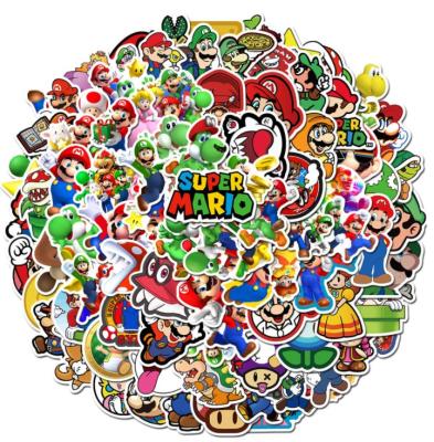 China 100pcs Super Mario Vinyl Sticker Decorative Sticker For Laptop Water Bottle Guiltar Bike Car Motorcycle for sale