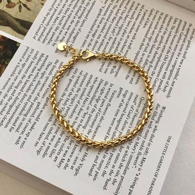 China JoyEver 925 Sterling Silver Gold Chain Bracelet Lead Free Nickel Free Chunky Fashionable Hand Chain Bracelet for sale