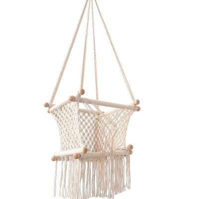 China Modern Custom Baby Swing Rocking Chair Hanging Indoor 100% Cotton Rope for sale