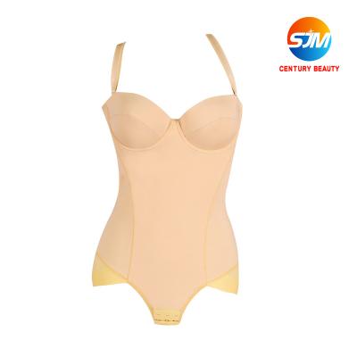 China Antibacterial Shapewear Bodysuit With Bra For Women Tummy Control Crotch Design Open Body Shaper for sale