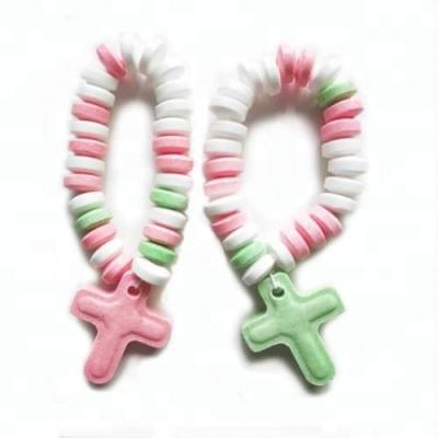 China Glucose Cross Press Dextrose Bracelet Necklace Candy Tablet Fruity Hard Candy for sale