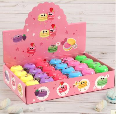 China Waterproof Moist Smooth Flavors Private Label Fruit Lip Balm Kid Macaron Logo Print Round Custom Lip Balm for sale