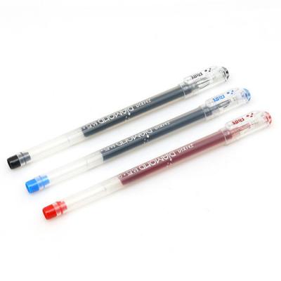 China Good factory trial gel pen 0.38mm diamond tip black tip .38 normal gel blue red transparent gel pen for sale