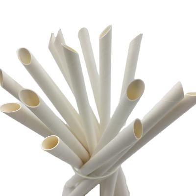 China Traditional Eco - Friendly Diagonal Cut Food Grade Boba / Bubble Tea Pointed Paper Straws for sale