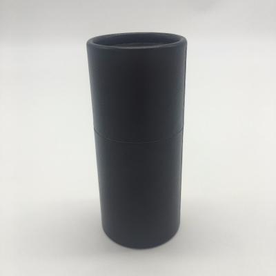 China Plain Round Cosmetics Black Cardboard Paper Tube Gift Box Packaging for sale