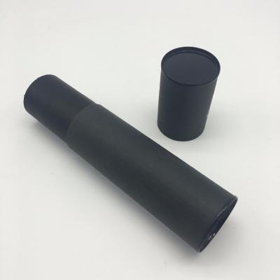 China Gift Biodegradable Black Paper Packaging Cardboard Box Round Cylinder For T Shirt Packing With Silver Stamping for sale