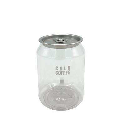 China Pop 250ml Coffee Pet Packaging Cans Easy Open End Empty Plastic Top Transparent Moisture Proof Lid For Drinks for sale