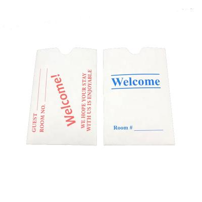 China Eco - Friendly White Paper Business Hotel Custom Key Card Jacket White Envelopes for sale