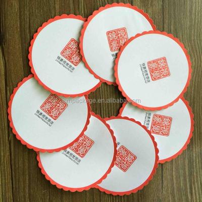 China Sustainable Drinks Custom Beer Disposable Round Paper Coasters Printed With Custom Emboss Logo for sale