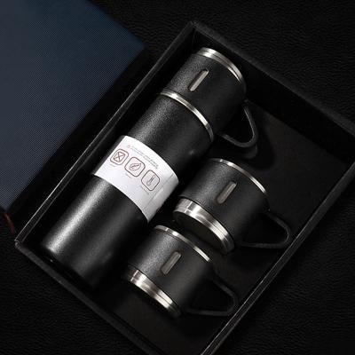 China Custom Logo 304 Stainless Steel Vacuum Flask Business 500ml PORTABLE Gift Travel Mug Thermal Bottle and Mugs with Gift Box for sale