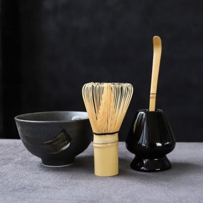 China Viable Ceramic Tiitee Matcha Crackle Bowl and Beater Chasen Scoop Chashaku Holder Matcha Beater Set Japanese Tea Set Matcha Tool for sale