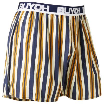 China Eco-Friendly Quick Dry Elastic Cotton 100% Stylish Stripe Shorts Men's Elastic Band Underwear for sale