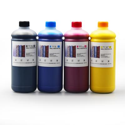 China Wall Putty/Latex/Melamine/Dye Paint Water Based Printing Ink Canvas 4 Colors For Epson DX5 TX800 XP600 Printheads Wall Printing Machine for sale