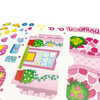 China Waterproof custom waterproof vinyl printing cute cartoon sticker sheet decorative decoupage label for kids for sale