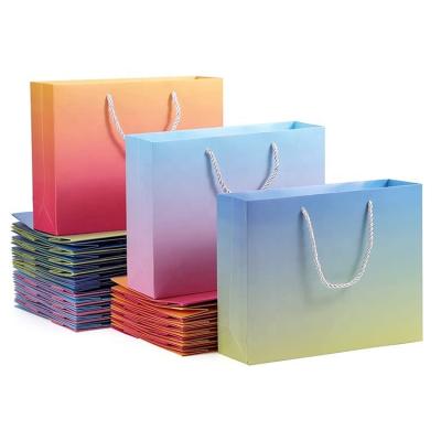 China Sale Eco-Friendly Gradient Color Shopping Recyclable China Manufacturer Packaging Paper Bag for sale