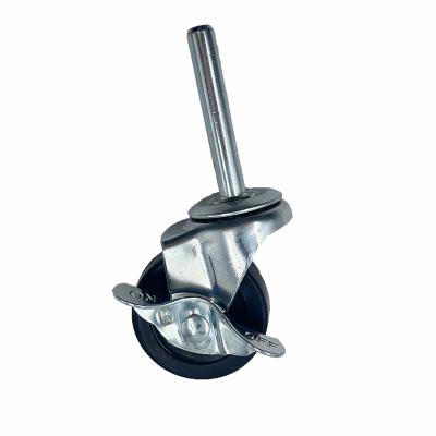 China Suitable For Out Handle Neck Rod 4 Inch Swivel TPR Caster Wheels For Industrial Carts With Brake for sale