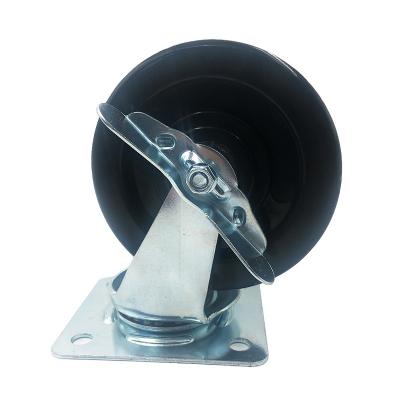 China Wear Resistant 5 Inch Polyurethane Casters Solid Wheels 3 4 5 Inch Swivel Industrial Rigid Caster for sale