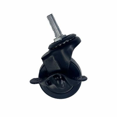 China Suitable for 3/3.5/4/5 inch outside 10T60S medium duty thread stem silent caster wheel with total lock brake for sale