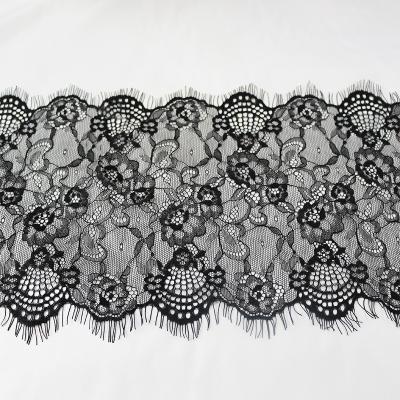 China Other Sexy Eyelash Trim 20cm Elastic French Chantilly Lace Trim for sale