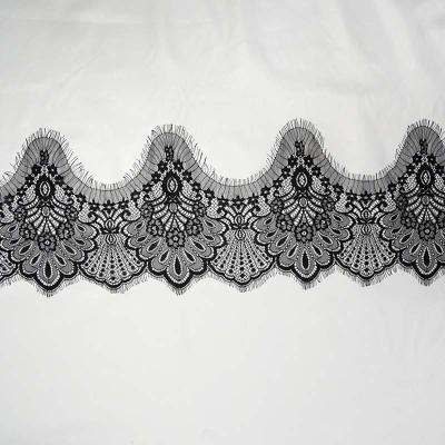 China Other Wholesale New Fancy Ivory White Nylon Elastic Trimming Lace Border Trim for sale