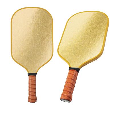 China New design fiber glass+graphite lightweight honeycomb core graphite fiberglass pickleball paddles 2023 color gold custom logo for sale