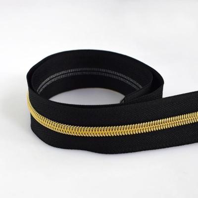 China Other Hot Sale Apparel Sewing Zippers Tape Coat Bag Garment Accessories Rose Gold Teeth Rainbow Nylon Zipper for sale