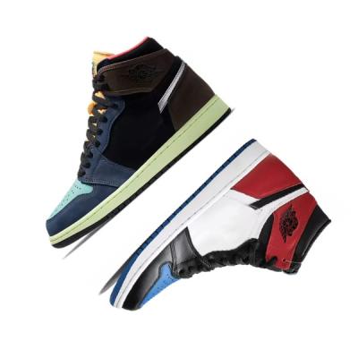 China Cushioning 2022 High Quality AJ 1 Black Mocha Red Little Barb Royal Blue Chicago Red Basketball Shoes Men's Casual Sneakers Outdoor Fashion Shoes for sale