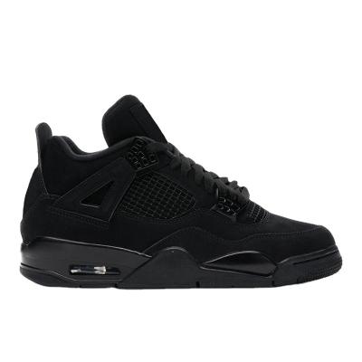 China Latest AJ 4 CAT Black Basketball Shoes Men's Basketball Shoes High Quality aj High Quality Women's Sports Basketball Shoes Shock Absorbing Comfortable Sneakers for sale