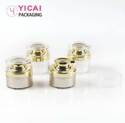 China 30ml 50ml BEAUTY Empty Cosmetic PACKING Bottle Acrylic Silver Container Plastic Packing Airless Bottle for sale