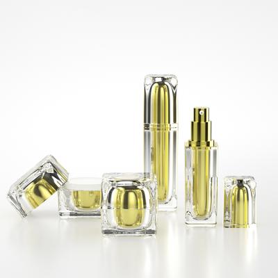 China Cosmetic Manufacture 15ml Double Wall Professional Cosmetic Jars Airless Pump Bottle for sale