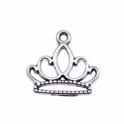 China Vintage 200pcs/bag 15x15mm Antique Silver Plated Zinc Alloy Crown Charms Pendants ABD-C14511 for sale