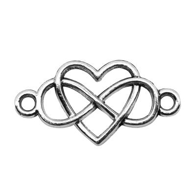 China Vintage 200pcs/bag 13x25mm Silver Plated Bronze Plated Antique Infinity Love Zinc Alloy Connector Charms Pendants ABD-C11154 for sale