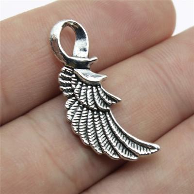 China Antique Angel Wing Charms Vintage 100pcs/bag ABD-C10950 Silver Plated Zinc Alloy Pendants 31x15mm for sale