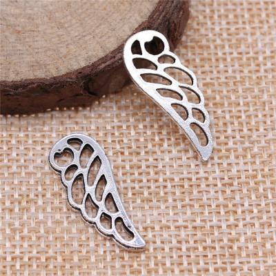 China 200pcs/bag 24x9mm Antique Angel Wing Charms Vintage Silver Plated Zinc Alloy ABD-C12126 for sale