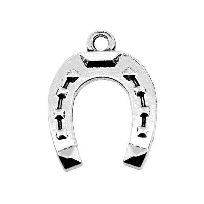 China Vintage 200pcs/bag 21x16mm Antique Silver Plated Bronze Plated Zinc Alloy Horseshoe Charms Pendants ABD-C10628 for sale