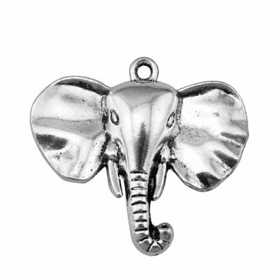 China Vintage 20pcs/bag 40x44mm Antique Silver Plated Bronze Plated Zinc Alloy Elephant Charms Pendants ABD-C10880 for sale