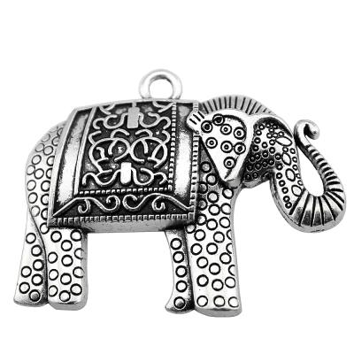 China Vintage 20pcs/bag 38x48mm Antique Silver Plated Bronze Plated Zinc Alloy Elephant Charms Pendants ABD-C10809 for sale