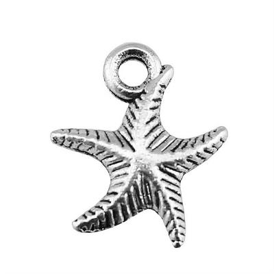 China Vintage 200pcs/bag 16x14mm Antique Silver Plated Bronze Plated Zinc Alloy Starfish Charms Pendants ABD-C10111 for sale