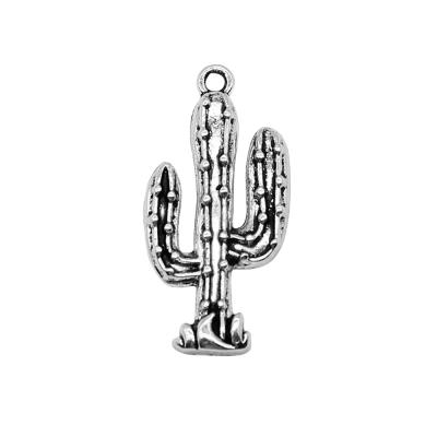 China Vintage 50pcs/bag 16x33mm Antique Silver Plated Zinc Alloy Cactus Charms Pendants ABD-C13609 for sale